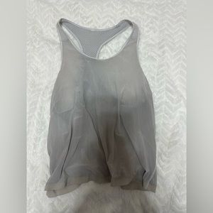 grey/white lululemon tank